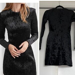 & Other Stories Black Long Sleeve mini Dress